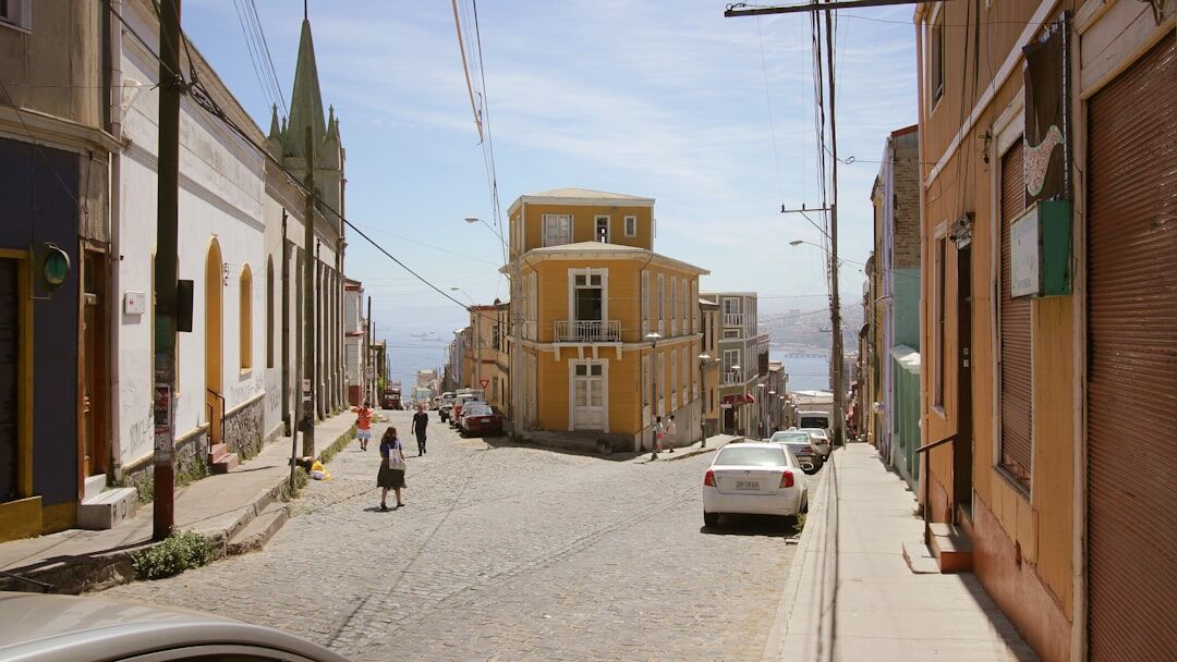 Colorful hillside houses overlooking the harbor in Valparaíso, Chile