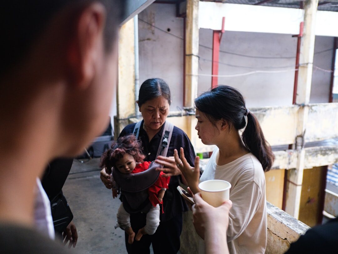woman telling stories to children